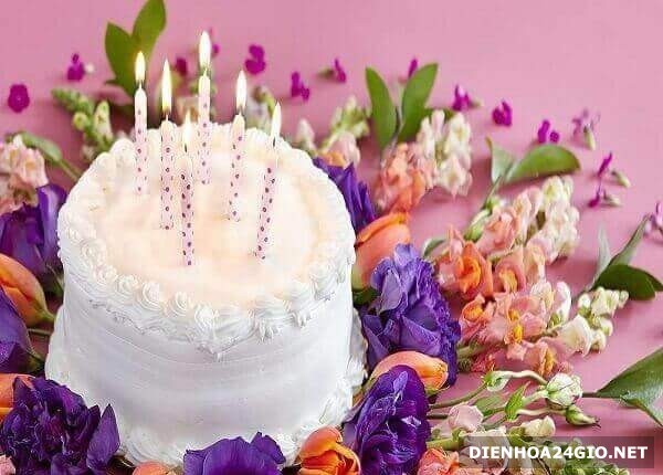 Hình hình họa bánh kem và hoa sinh nhật đẹp mắt nhất