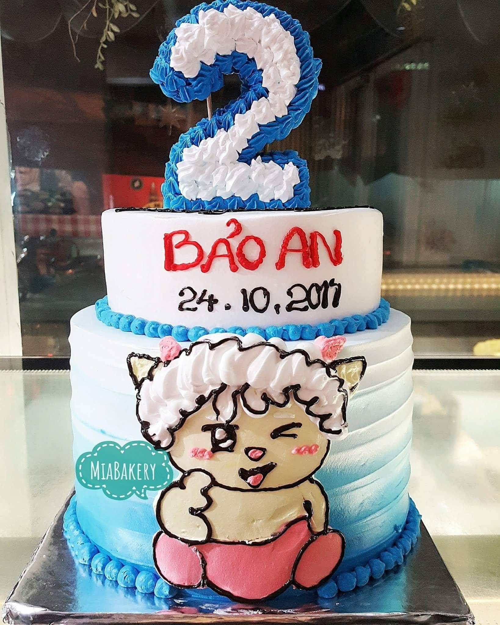 Bánh sinh nhật tuổi chuột hai tầng tặng bé - Art Cakes