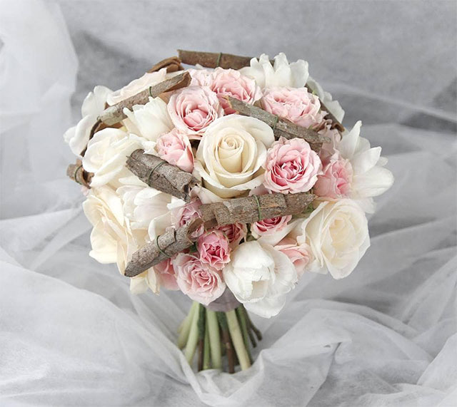 Bó hoa cưới hồng ohara